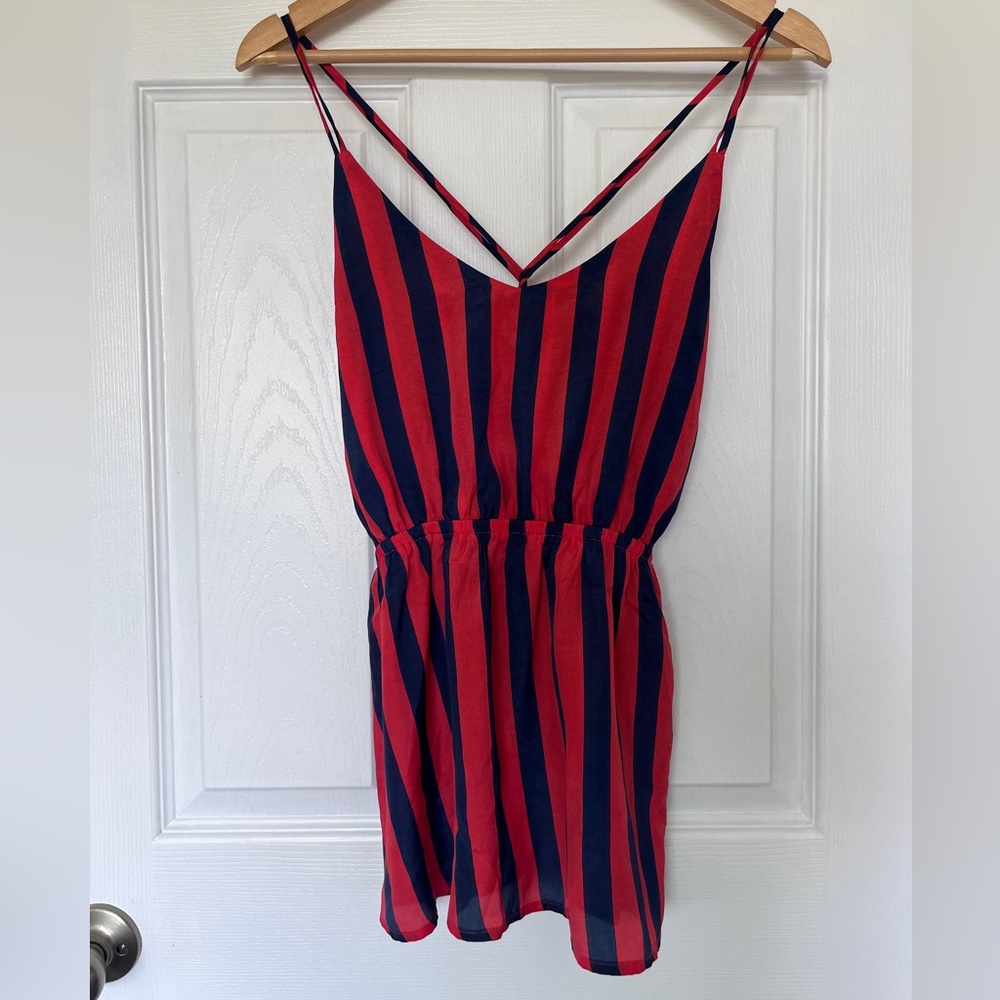 Striped Red and Blue Camisole Top